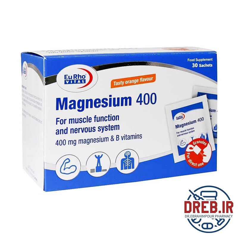 ساشه منیزیم 400 یوروویتال 30 عدد - Eurho Vital Magnesium 400 30 Sachets