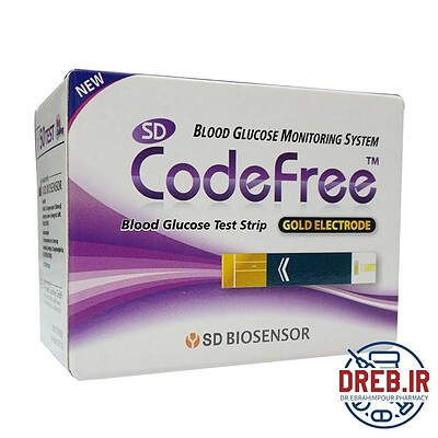 نوار تست قندخون اس دی بیوسنسور مدل کدفری ۵۰ عددی - SDbiosensor codefree goldelectrod blood glucose test strip 50pcs