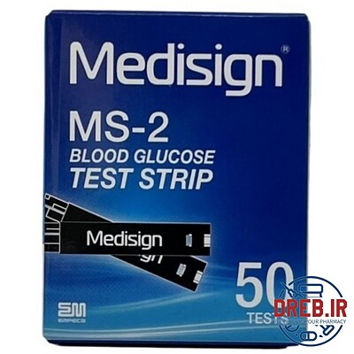 نوار تست قند خون مدیساین Medisign MS - 2 بسته 50 عددی -Medisign MS-2 Glucose Test Strips 50 Numbers