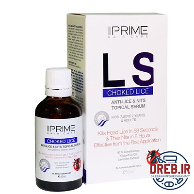 سرم مو ضد شپش LS پریم 50 میلی‌لیتر - Prime LS Choked Lice Anti-Lice and Nits Topical Serum 50ml