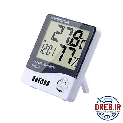 دماسنج، رطوبت سنج و ساعت رومیزی مدل HTC-1 تی اس آی _ HTC-1 TSI thermometer, hygrometer and desk clock