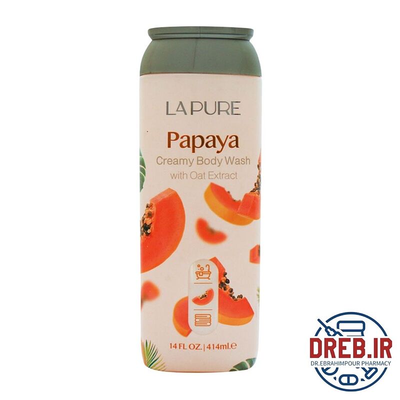 شامپو بدن کرمی پاپایا لپیور 414 میلی لیتر _ Lapure Papaya Body Wash 414 ml