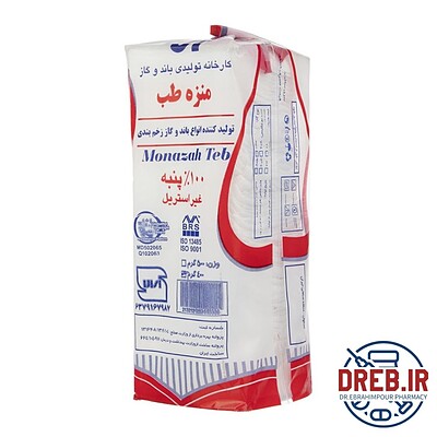 گاز غیر استریل منزه طب مدل AM4 وزن 400 گرم _ Manezh Teb Non-Sterile Gauze Model AM4 400g