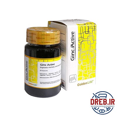 قرص جینک اکتیو گلدن لایف ۳۰ عدد _ Golden Life Ginc Active 30 Capsules