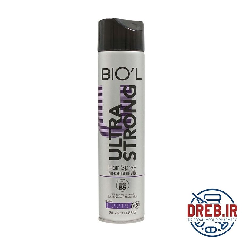 اسپری حالت دهنده مو بیول مدل اولترا استرانگ 250 میل  _ Biol Ultra Strong Hair Spray 250ml