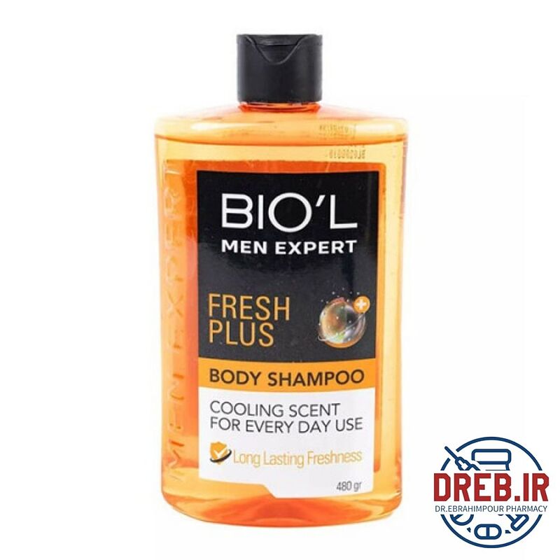 شامپو بدن مردانه بیول مدل Fresh Plus حجم 480 میل  _ Biol Fresh Plus Body Shampoo For Men