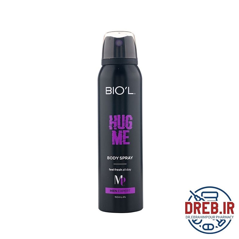 اسپری بدن مردانه مدل Hug Me حجم 150میل بیول _ Biol Body Spray Hug Me For Men 150ml