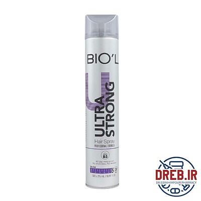 اسپری حالت دهنده مو بیول مدل اولترا استرانگ 500میل _ Biol Ultra Strong Hair Spray 500ml