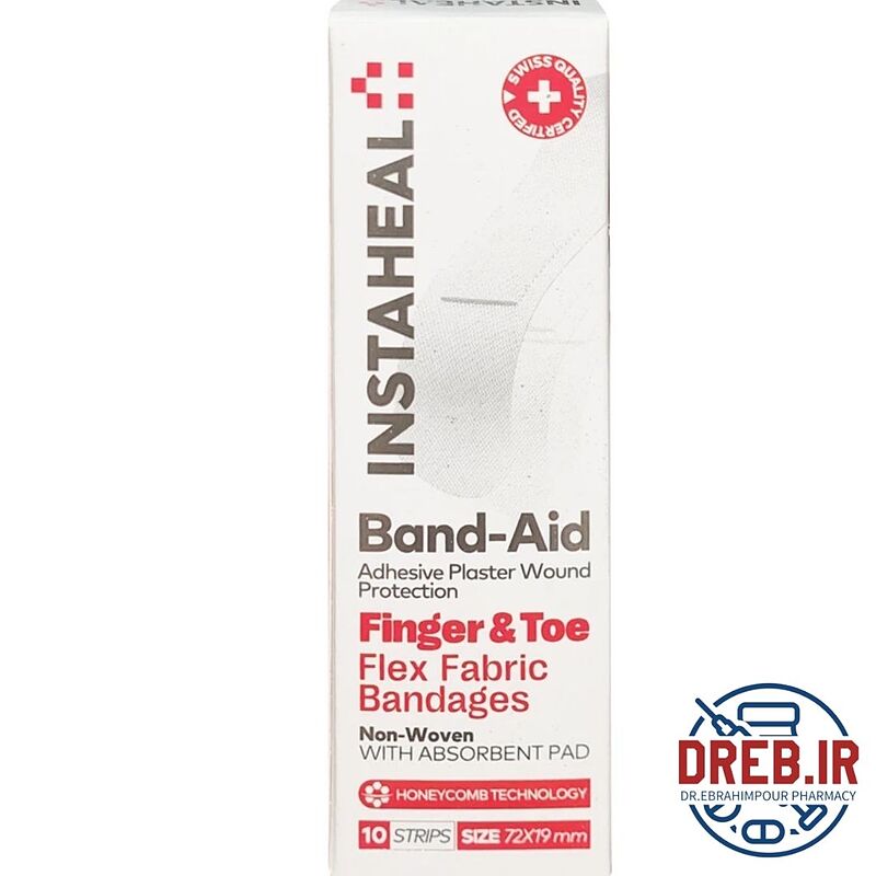 چسب زخم اینستاهیل مدل پارچه ای بسته 10 عددی - InstaHeal Fabric Bandage Pack of 10