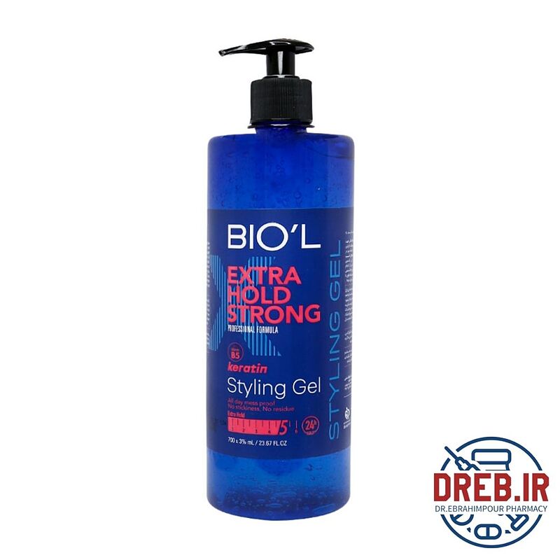 ژل مو پمپی با قدرت نگهدارندگی بسیار بالا بیول 700 میلی لیتر - Biol Extra Hold Strong Styling Gel 700ml