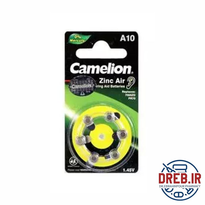 باتری سمعک کملیون مدل A10 بسته 6 عددی - Camelion Hearing Aid Battery Model A10 Pack of 6