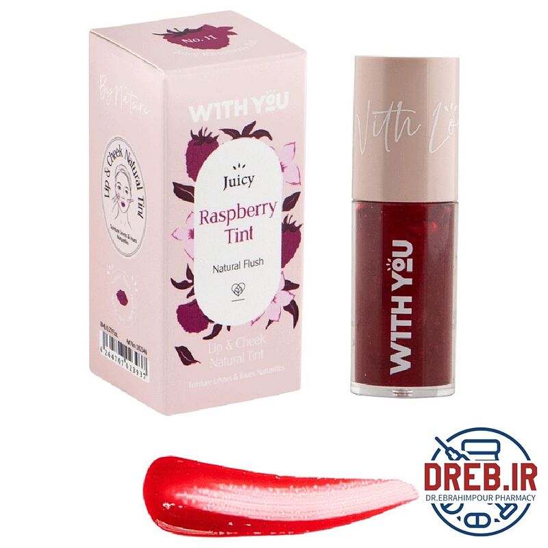 تینت کرمی رنگی لب و گونه J1 رزبری ویت یو - Creamy Lip and Cheek Tint WITH YOU