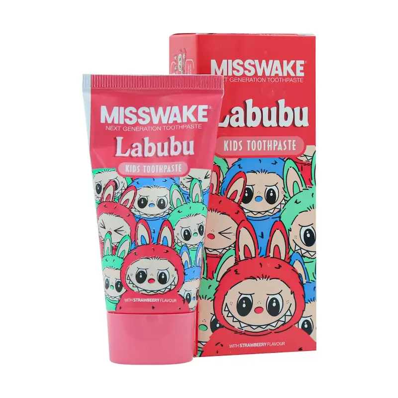 خمیر دندان کودک دخترانه لبوبو میسویک 50 میلی لیتر _ Misswake Labubu For kids Mouthwash 200 ml