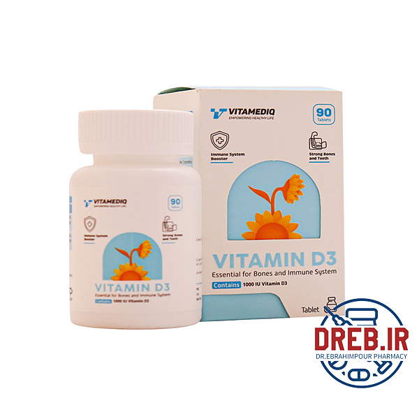 ویتامین د3 1000 ویتامدیک کوثر 90 عدد - Vitamediq Vitamin D3 1000 IU 90 Tabs؛