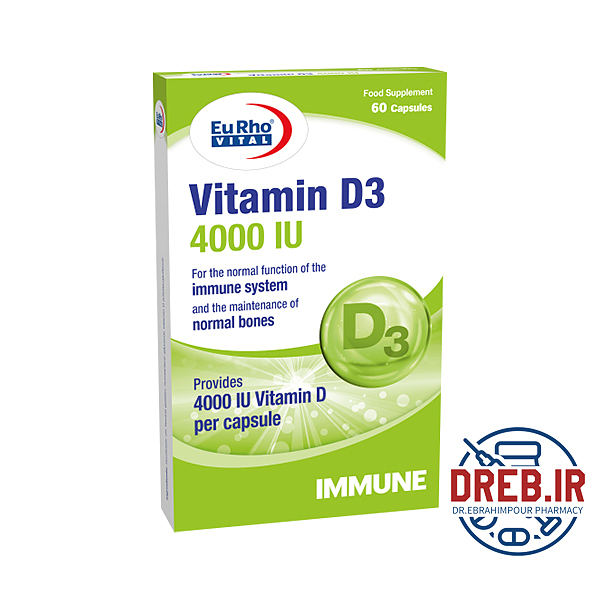 قرص ویتامین D۳ ۴۰۰۰ واحد یوروویتال ۶۰ عدد - Eurhovital Vitamin D۳ ۴۰۰۰ IU ۶۰ Tabs