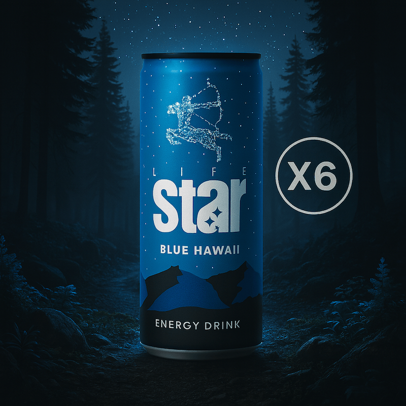 نوشیدنی انرژی زا با طعم بلو هاوایی لایف استار ( 6 عددی) - 250 میلی لیتر