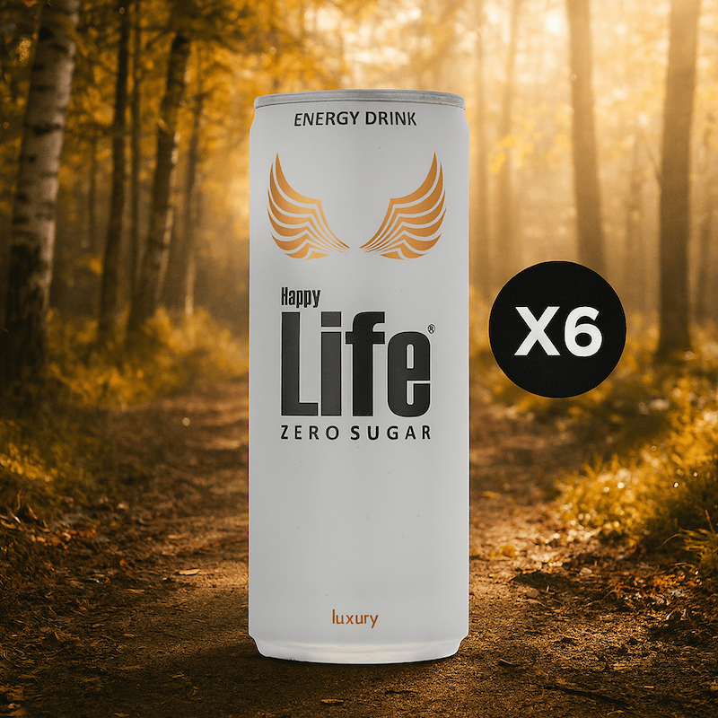 نوشابه انرژی زا بدون شکر هپی لایف ( 6 عددی) - 250 میلی لیتر