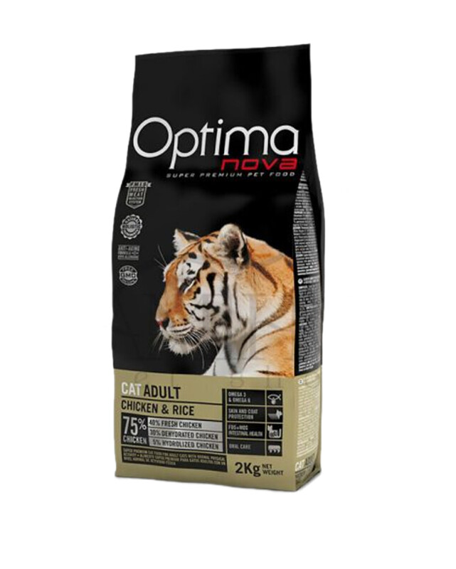  غذا خشک گربه بالغ با طعم مرغ و برنج اپتیما نووا Optima Nova Cat Adult Chicken and Rice