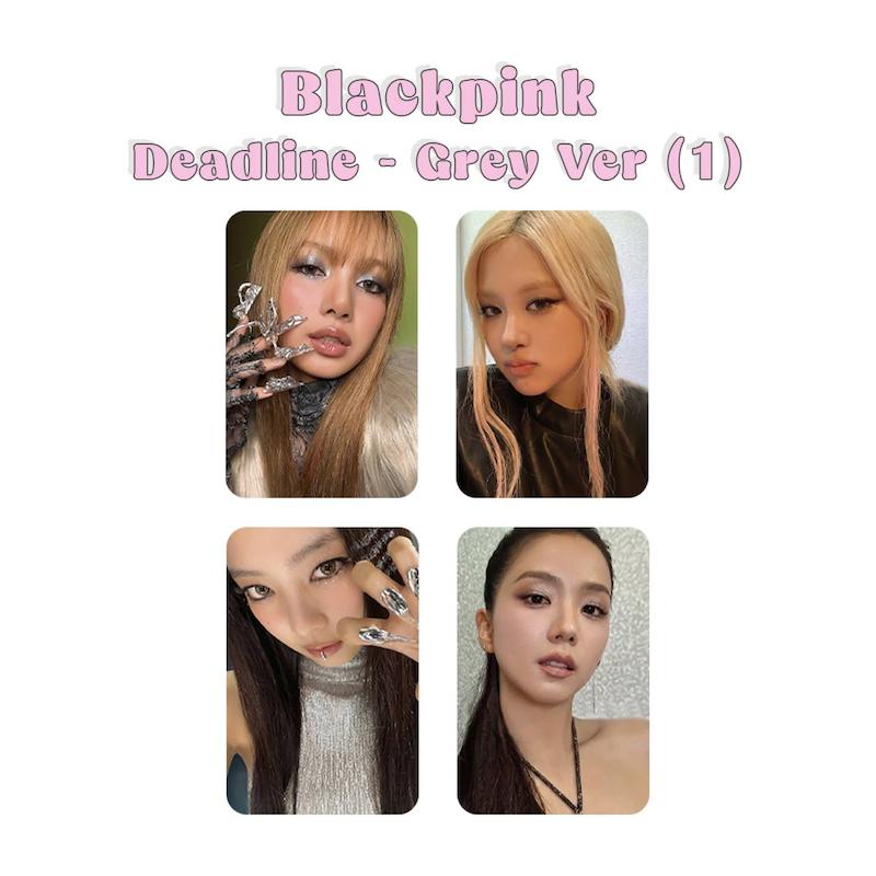 پک فتوکارت 4 عددی Blackpink Deadline Grey Ver 1 / ددلاین بلک پینک ورژن 1 طوسی