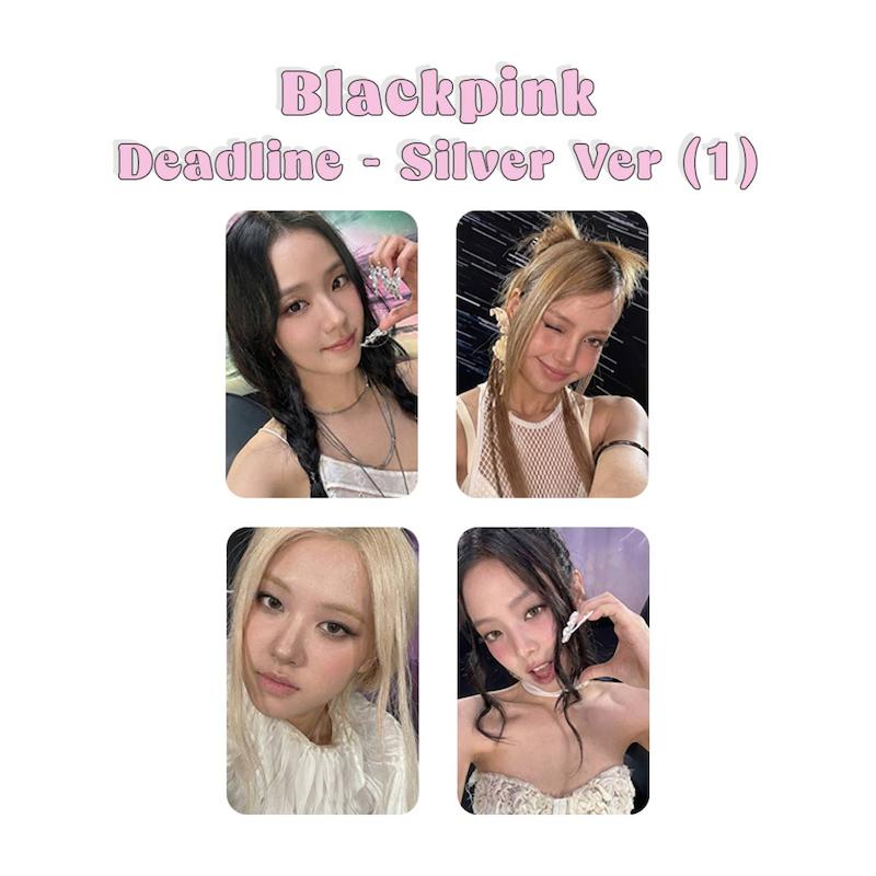 پک فتوکارت 4 عددی Blackpink Deadline Silver Ver 1 / ددلاین بلک پینک ورژن 1 سیلور
