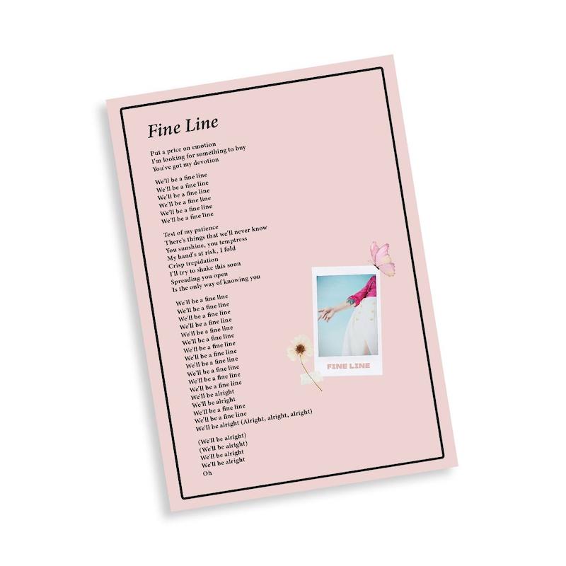 لیریک کارت Harry Styles - Fine Line / هری استایلز واندایرکشن