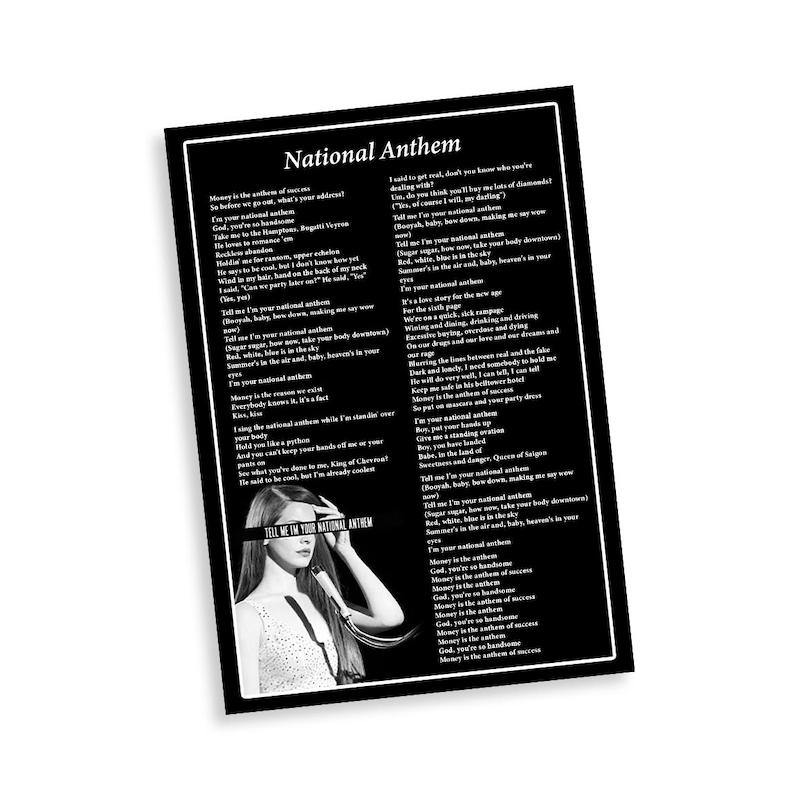 لیریک کارت Lana Del Rey - National Anthem / لانا دل ری