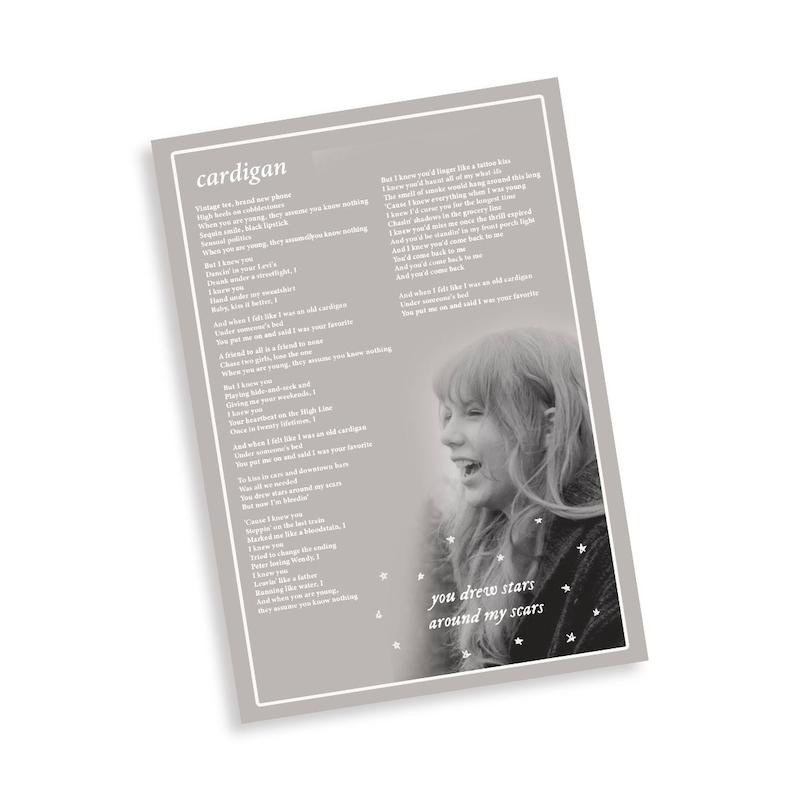 لیریک کارت Taylor Swit - Cardigan / تیلور سویفت