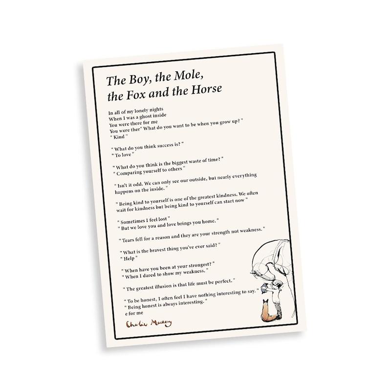 لیریک کارت The Boy,The Mole, The Fox and the Horse 
