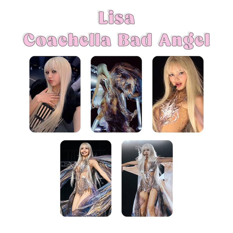 پک فتوکارت 5 عددی Lisa Coachella Bad Angel  Blackpink  / لیسا کوچلا بلک پینک