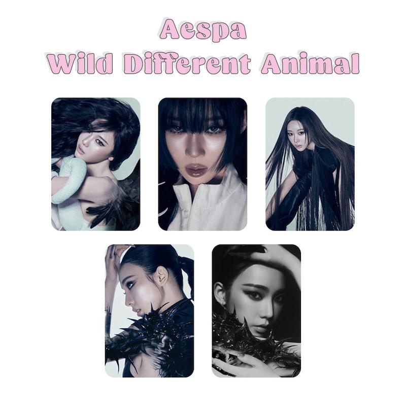 پک فتوکارت 5 عددی Aespa Wild Different Animal / اسپا
