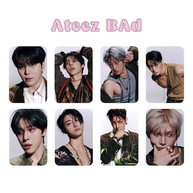پک فتوکارت 8 عددی Ateez - golden hour 5 Bad / ایتیز