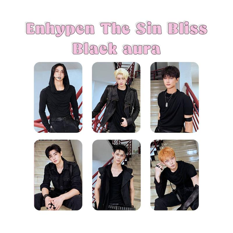 پک فتوکارت 6 عددی Enhypen The Sin Bliss Black aura / انهایپن 