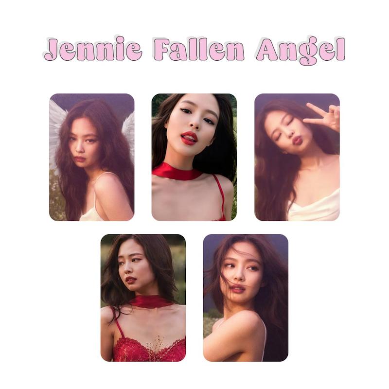 پک فتوکارت 5 عددی Jennie Fallen Angel Blackpink / جنی بلک پینک فالن انجل
