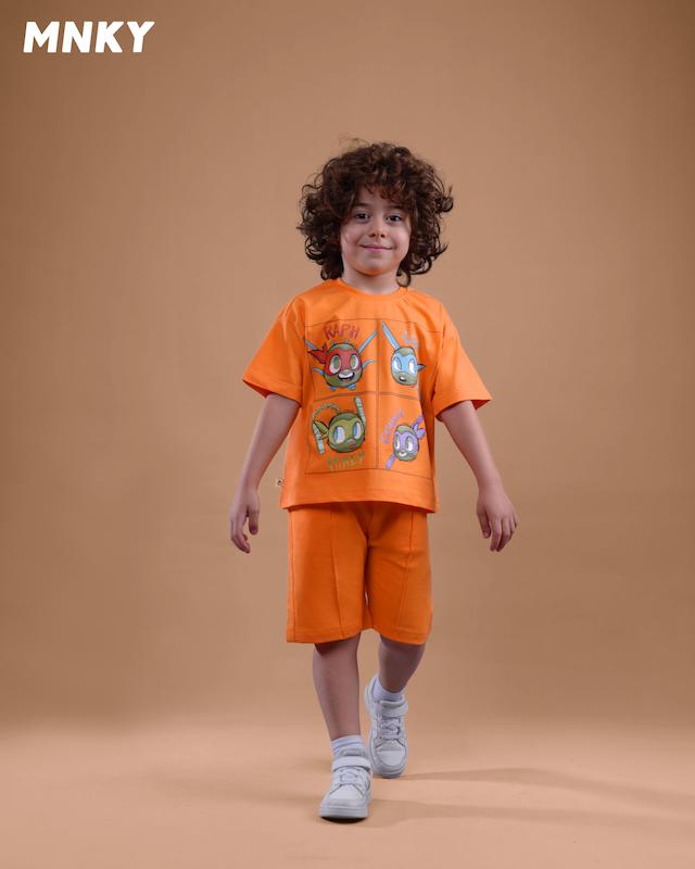 ست تیشرت شلوارک مانکی طرح لاک پشت های نینجا کد 1438