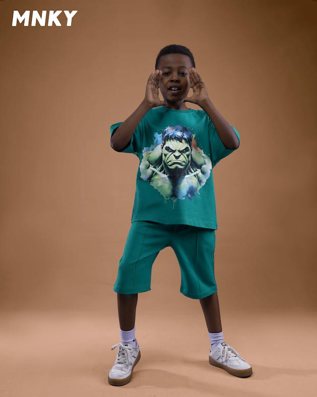 ست تیشرت شلوارک مانکی طرح هالک کد 1437