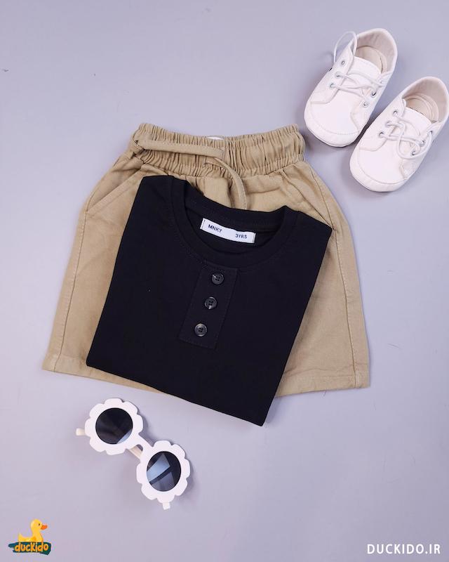 تیشرت مشکی مانکی کد 1450 گروه سنی 3 تا 10 سال