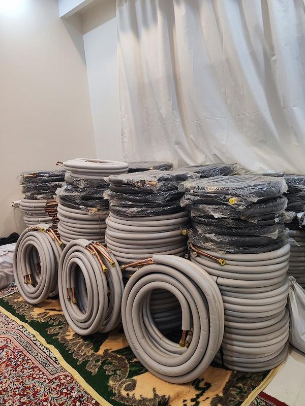 لوله مسی کولر گازی پک فابریکی 5/8 و 1/4 یا 16 و 6 5متری