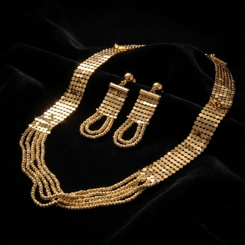نیم ست دخترانه طرح طلا