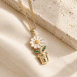 گردنبند چارم طرح طلا گل charm
