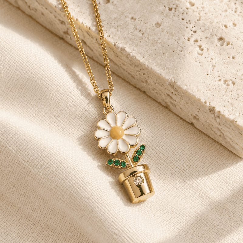 گردنبند چارم طرح طلا گل charm