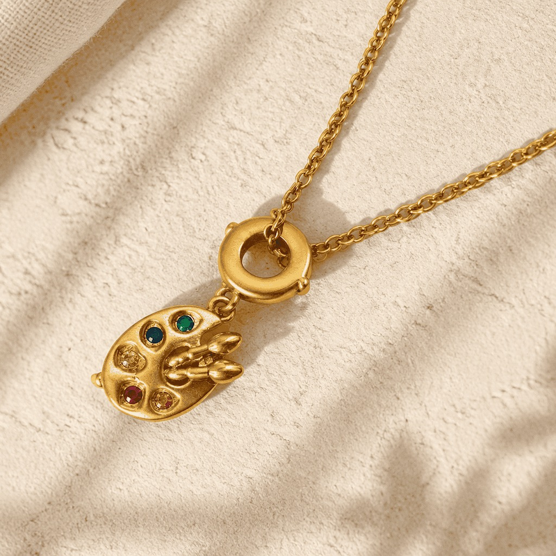 گردنبند چارم طرح طلا پالت نقاشی charm