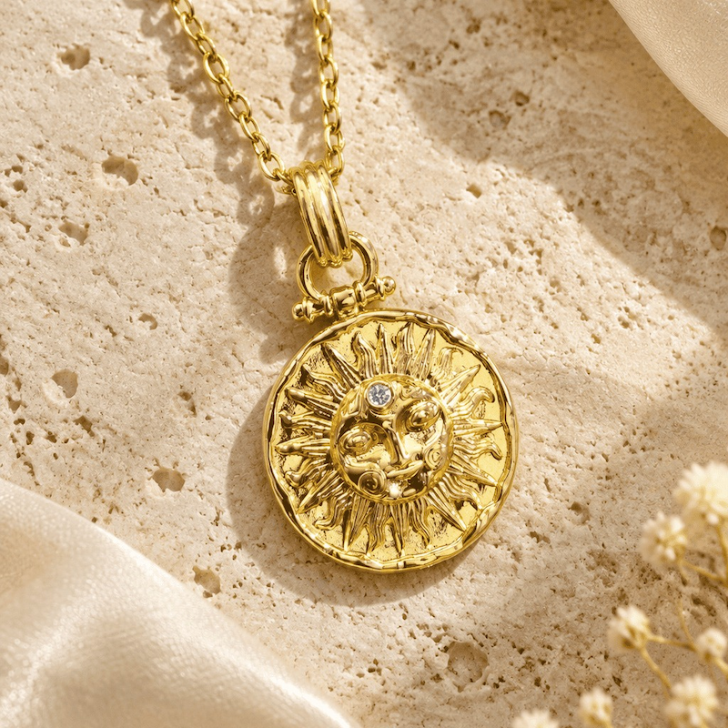 گردنبند چارم طرح طلا خورشید charm