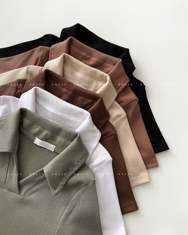 تیشرت کراپ یقه شکاری