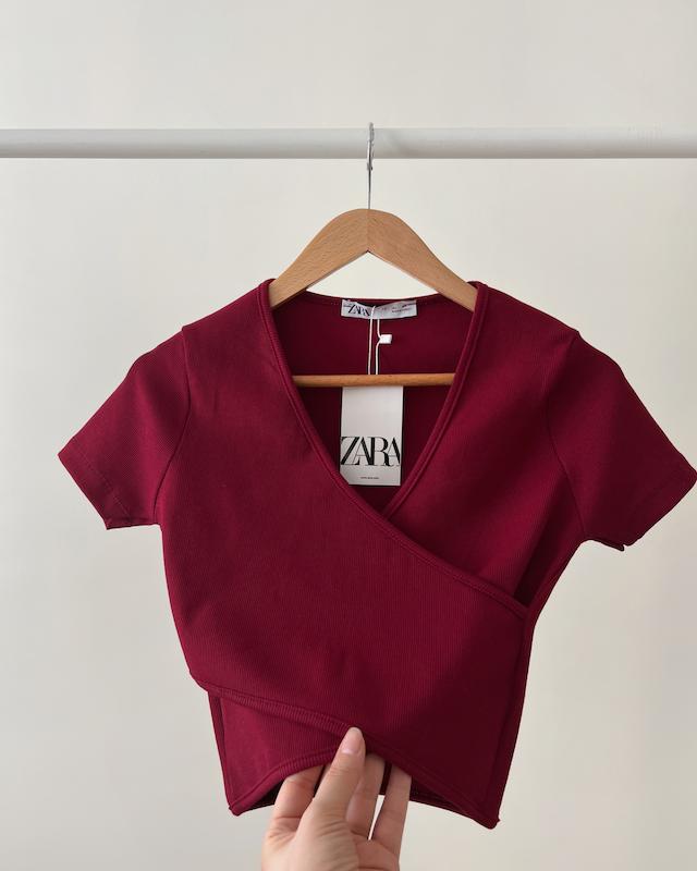 کراپ تیشرت چپ و راستی ZARA