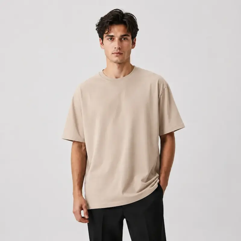 تیشرت ساده ماکان باکسی مردانه  TS149 