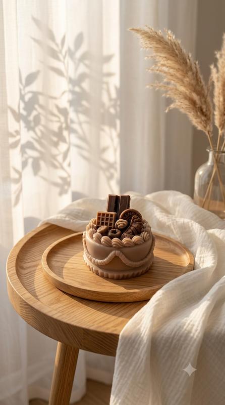 شمع کیک  شکلاتی 