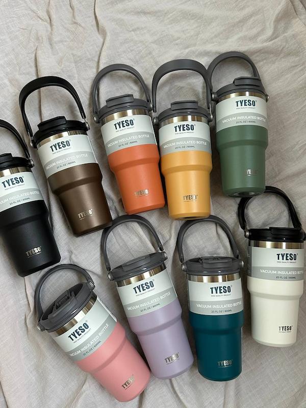 تراول ماگ TYESO دسته‌دار ۶۰۰ میل | دوجداره، عایق حرارتی حرفه‌ای