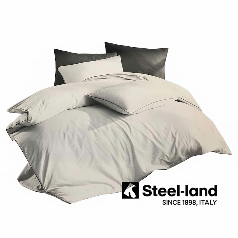 ست روتختی دونفره ۶ تکه کتان  مدل لاینِن نِچرال VIA BIANCO