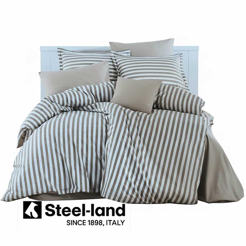 ست روتختی دونفره ۶ تکه کتان مدل مونو کتانVIA BIANCO