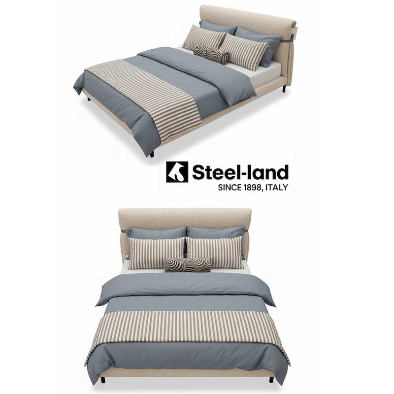 تخت خواب مدرن دونفره پارچه مخمل جیر مدل Warmth